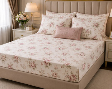 Premium fitted sheet on a modern luxury bed by Comfy House.