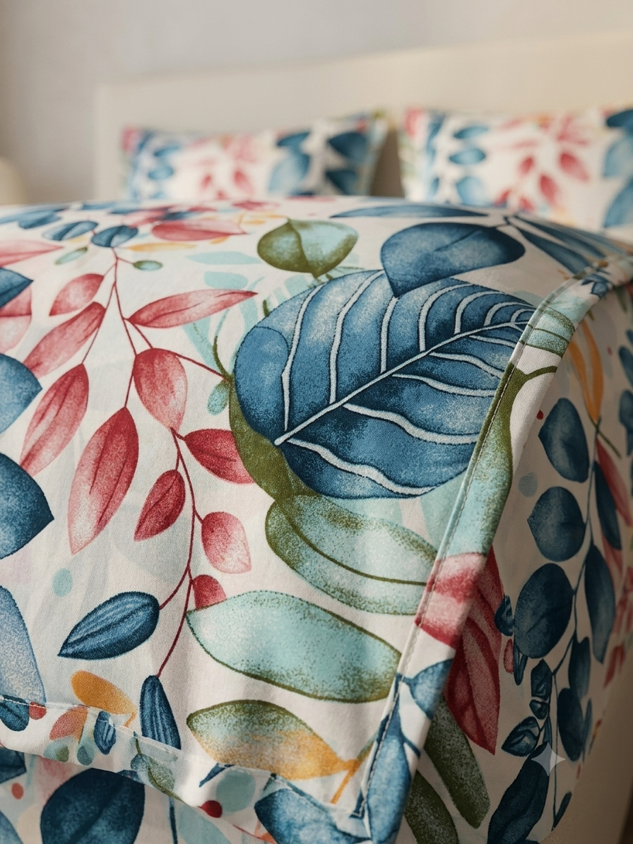 Blue Blossom Botanical Bedsheet Set - Comfy House