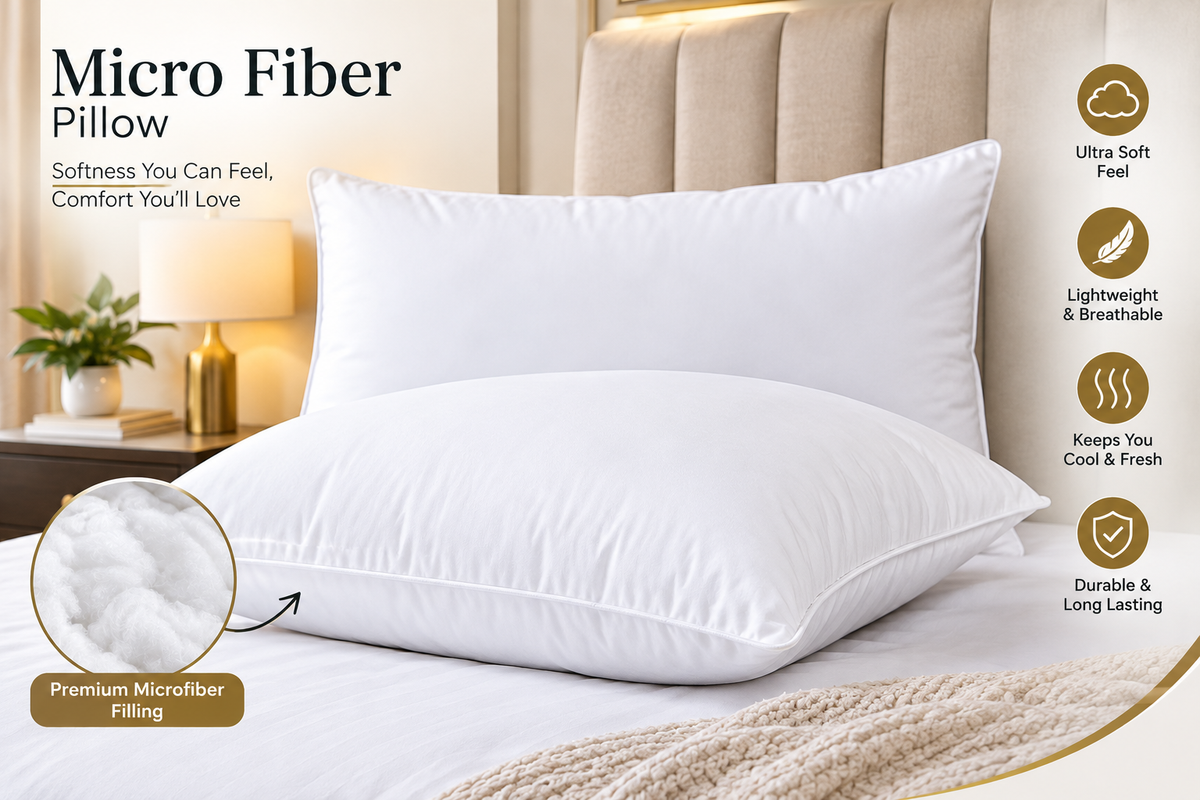 Pure Cotton Premium Pillow - Ultra Soft & Breathable