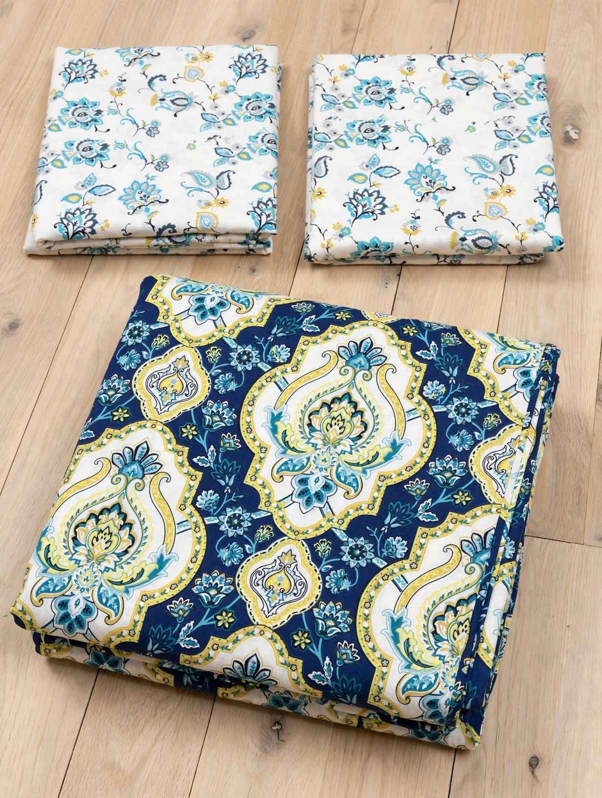 Royal Navy Damask Pure Cotton Bedsheet Set