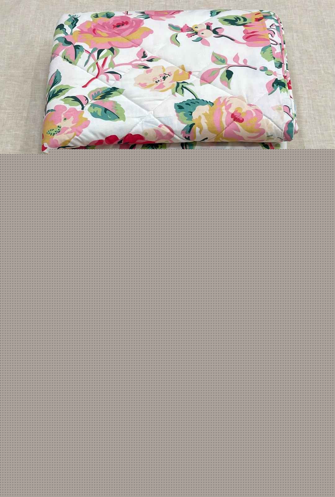 Pink Rose Bloom & Candy Stripe Pure Cotton 6 Pcs Comforter Set