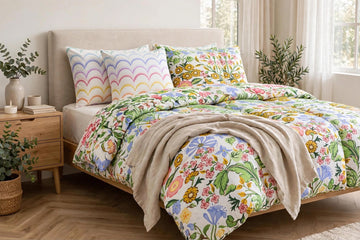 Multicolor Meadow Wildflower Pure Cotton 6 Pcs Comforter Set