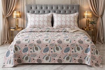 Blush Floral Heritage Pure Cotton Razai Set