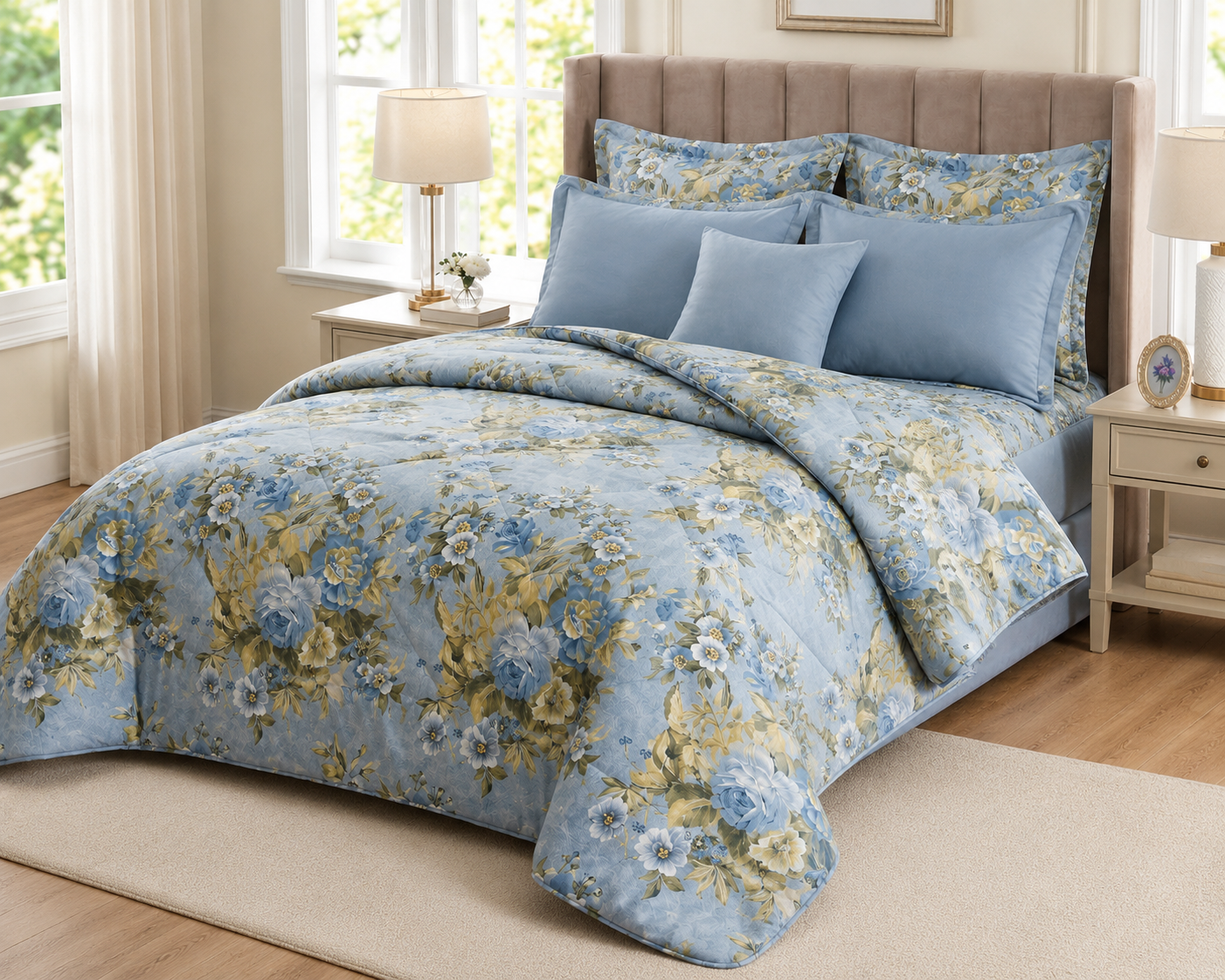 Bluebell Garden 7-Piece Quilted Comforter Set