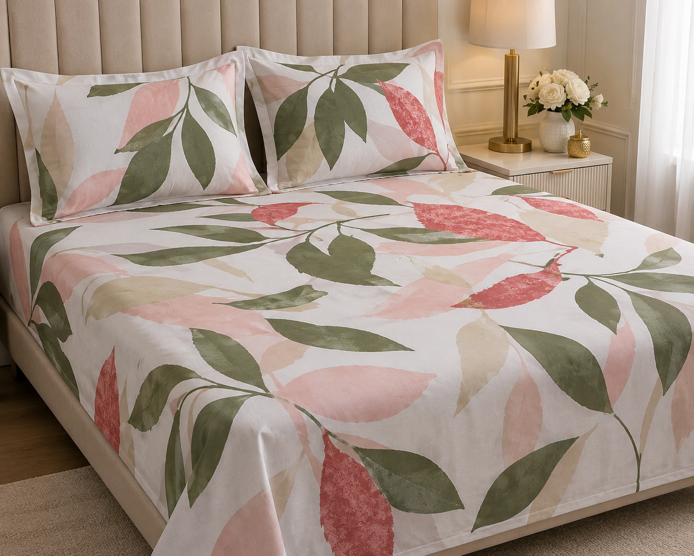 Blush Botanica Premium Botanical Bedsheet Set