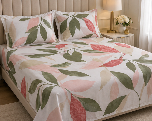 Blush Botanica Premium Botanical Bedsheet Set