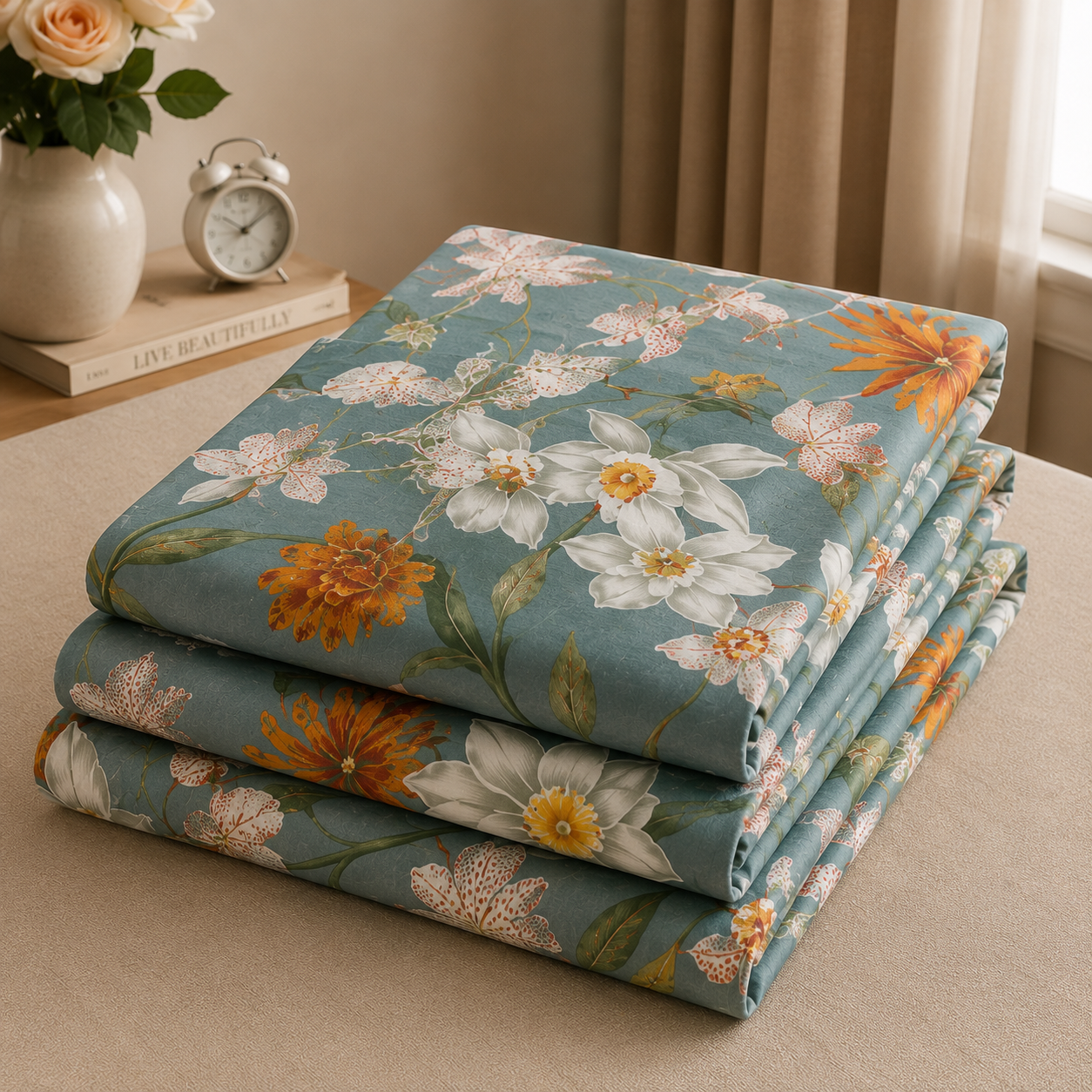 Emerald Meadow Premium Botanical Fitted Sheet