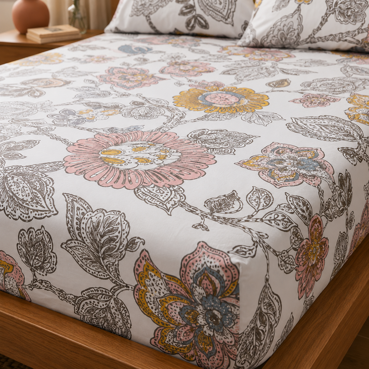 Heritage Bloom Premium Floral Fitted Sheet