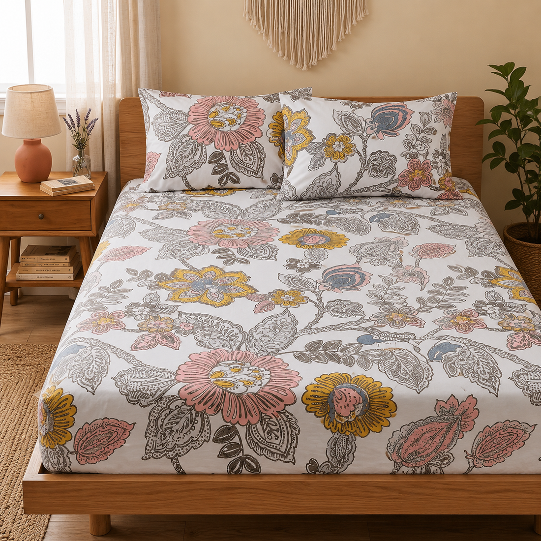 Heritage Bloom Premium Floral Fitted Sheet