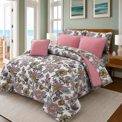 Heritage Blossom Quilted Comforter Set