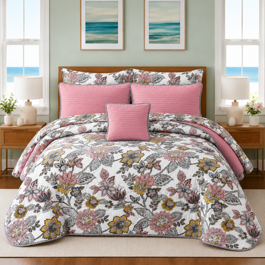 Heritage Blossom Quilted Comforter Set