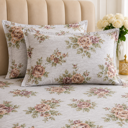 Vintage Rose Premium Floral Bedsheet Set