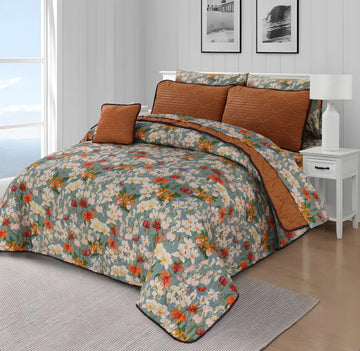 Autumn Meadow 7-Piece Quilted Comforter Set