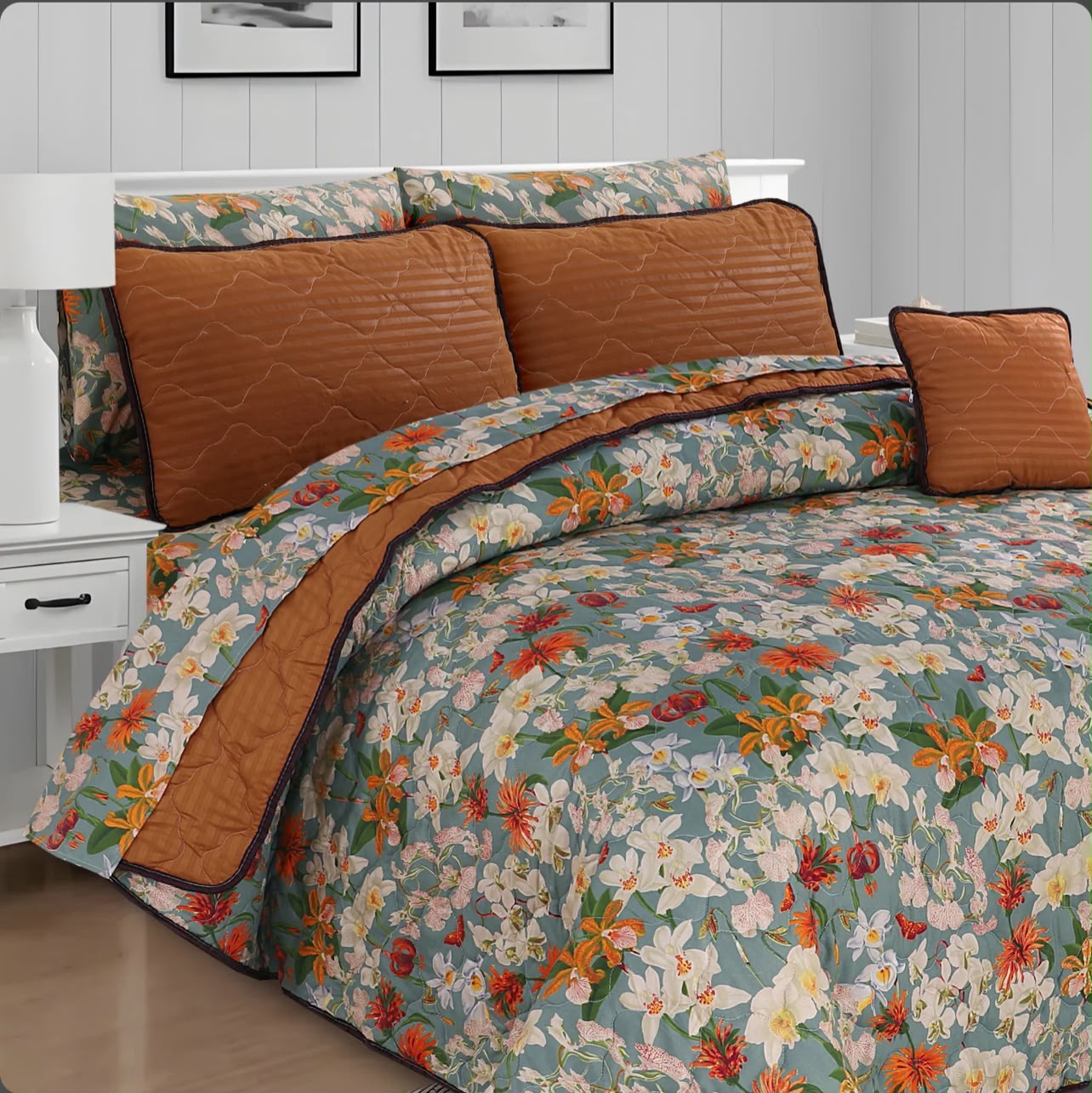 Autumn Meadow 7-Piece Quilted Comforter Set