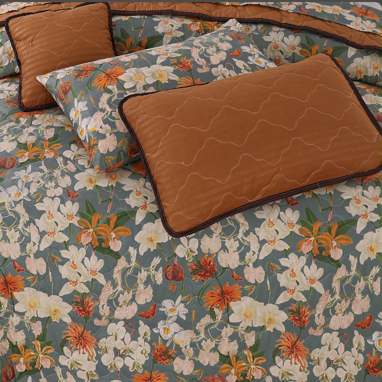 Autumn Meadow 7-Piece Quilted Comforter Set
